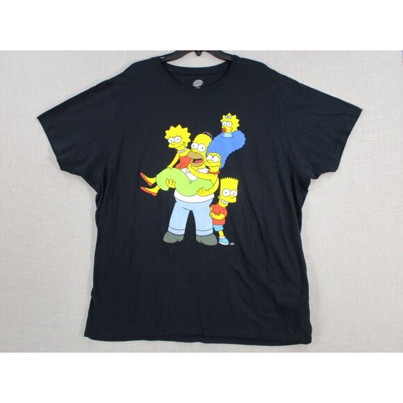 The Simpsons Family Graphic Tv Show T Shirt Black Cotton XL - Picture 1 of 8